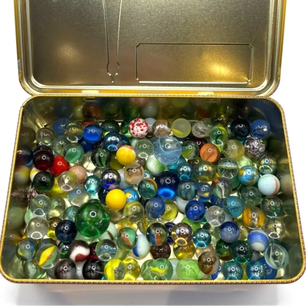 1.81 lbs Vintage Marbles with Possible, Akro, Vitro, Jabo
